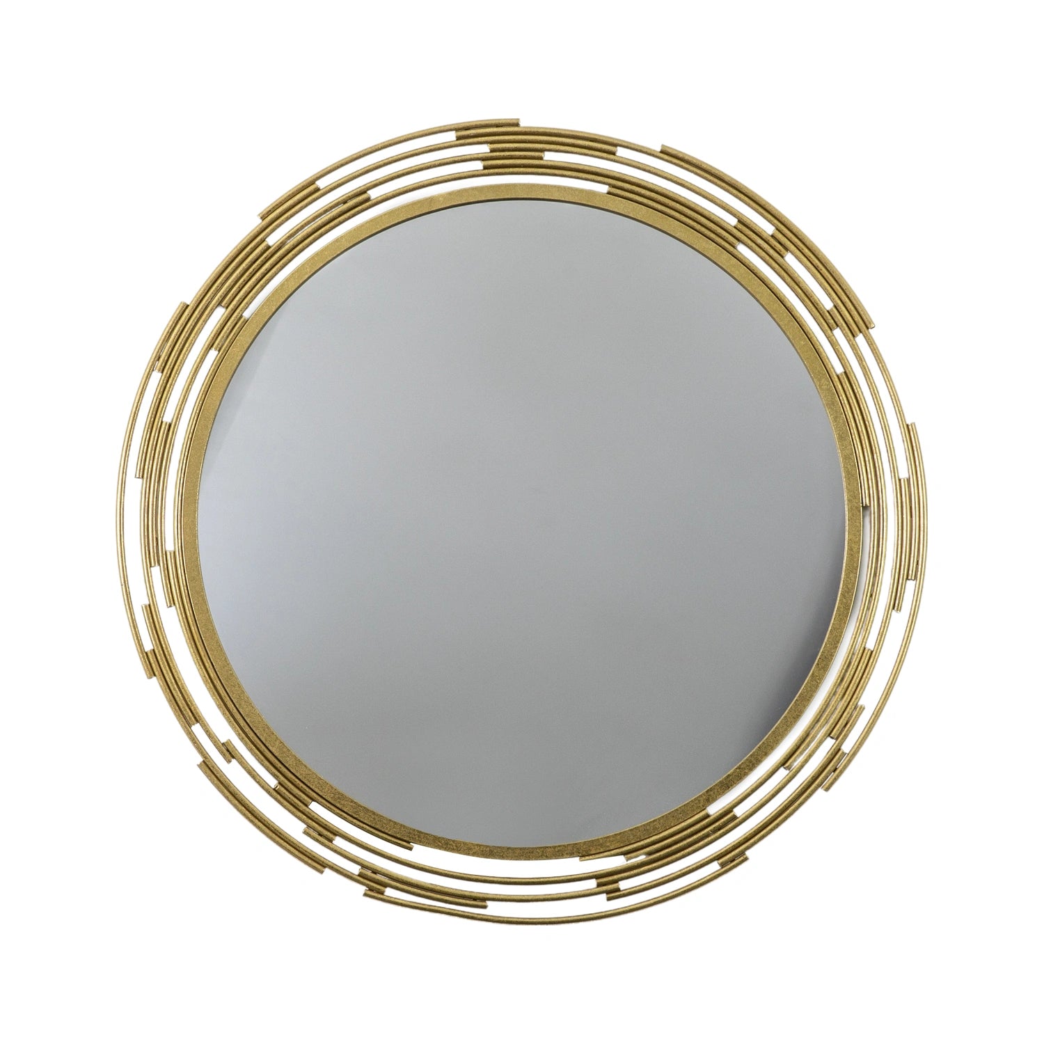 Large Round Modern Gold Wall Mirror 80x2.5cm – Click Style