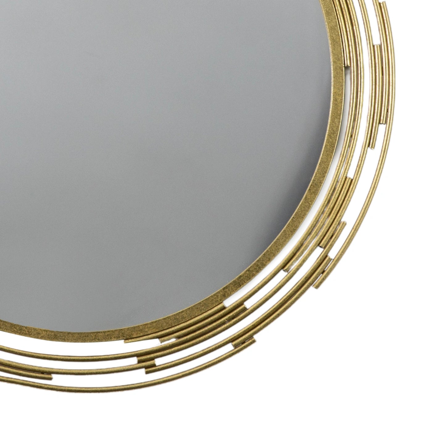 Large Round Modern Gold Wall Mirror 80x2.5cm – Click Style