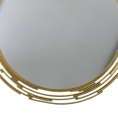 Large Round Modern Gold Wall Mirror 80x2.5cm – Click Style