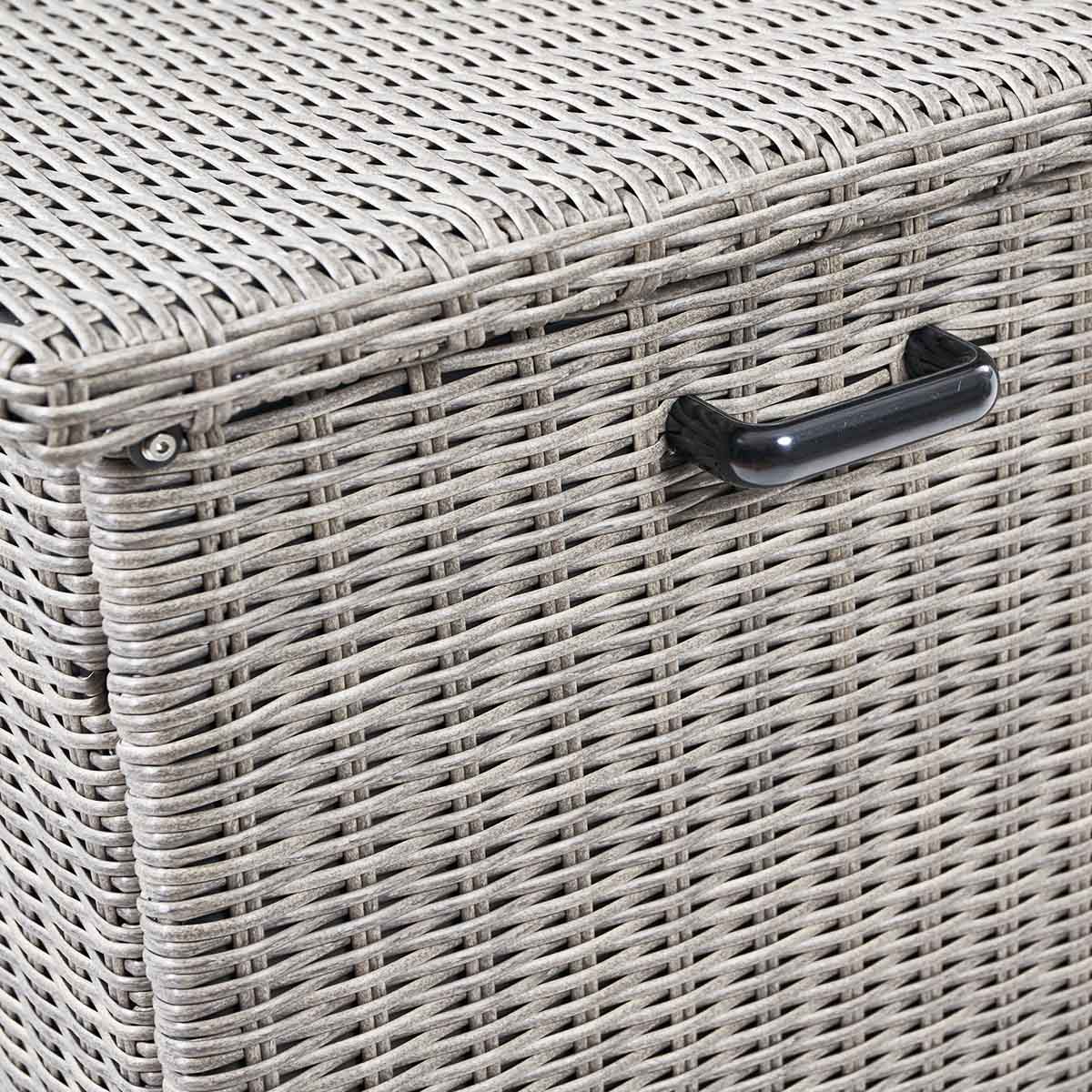 Large Slate Grey Rattan Effect Garden Cushion Storage Box – Click Style