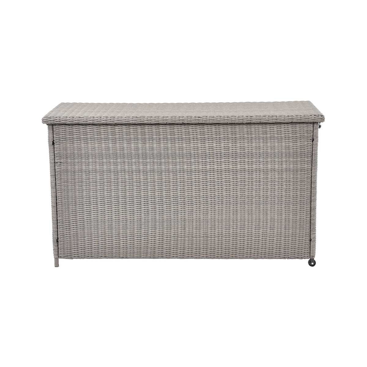 Large Slate Grey Rattan Effect Garden Cushion Storage Box – Click Style