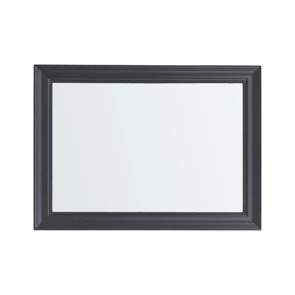 Large Traditional Rectangular Matt Dark Grey Wall Mirror 110x80x4cm – Click Style