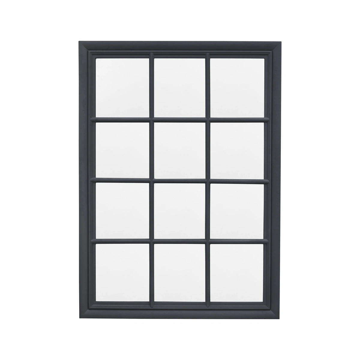 Large Rectangular Window Mirror Large Traditional Rectangular Matt Dark Grey Window Wall Mirror ...
