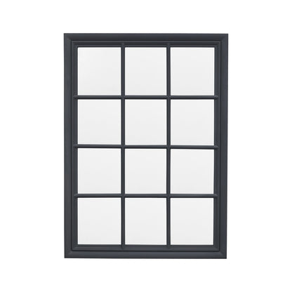 Large Traditional Rectangular Matt Dark Grey Window Wall Mirror 130x95x3.2cm – Click Style