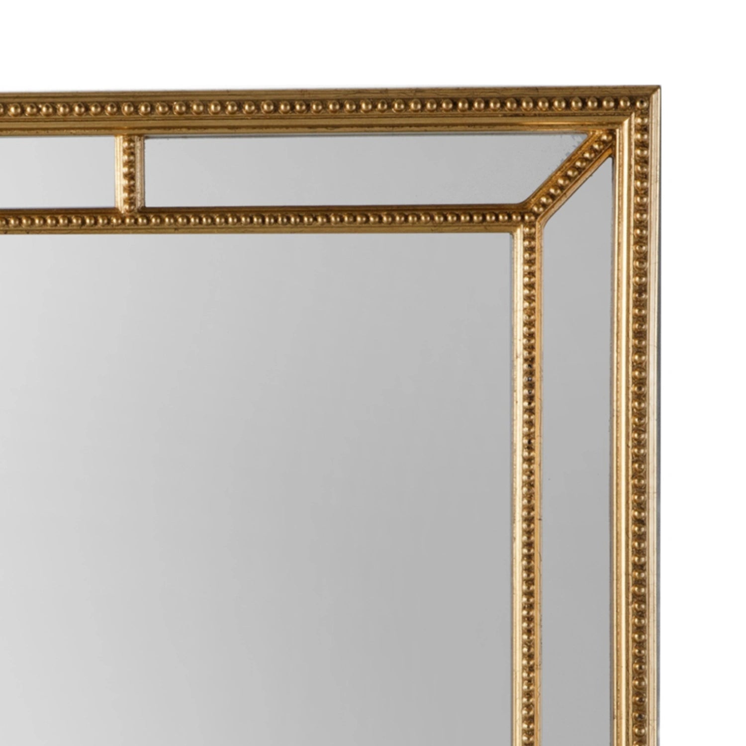 Large Vintage Rectangular Antique Gold Beaded Frame Wall Mirror 121x80x5cm – Click Style