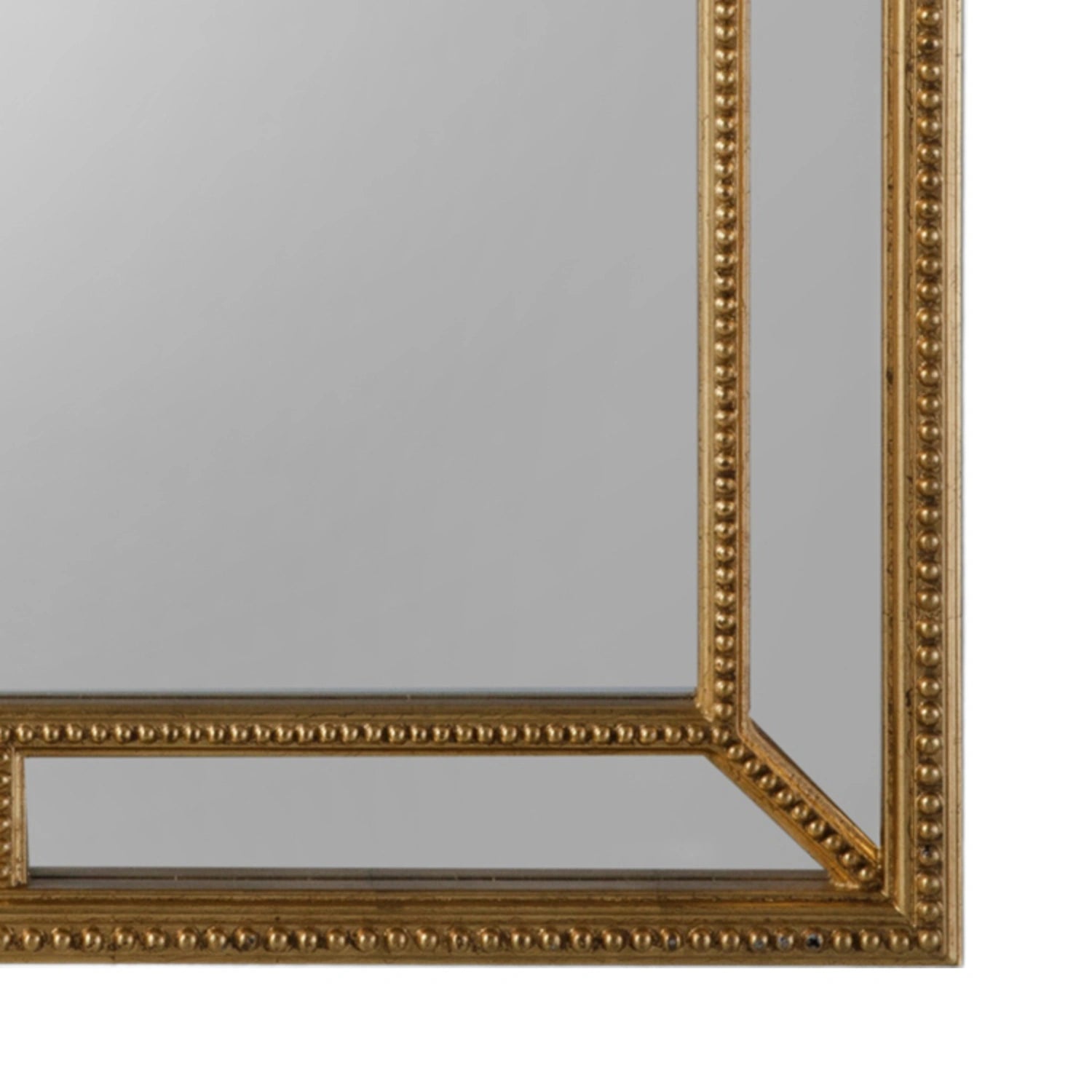 Large Vintage Rectangular Antique Gold Beaded Frame Wall Mirror 121x80x5cm – Click Style