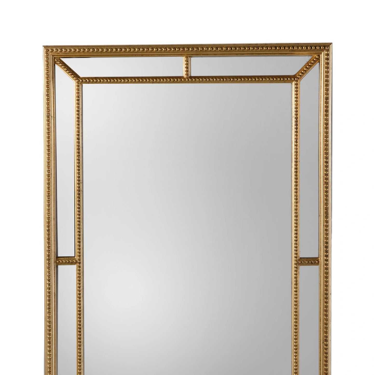 Large Vintage Rectangular Antique Gold Beaded Frame Wall Mirror 121x80x5cm – Click Style