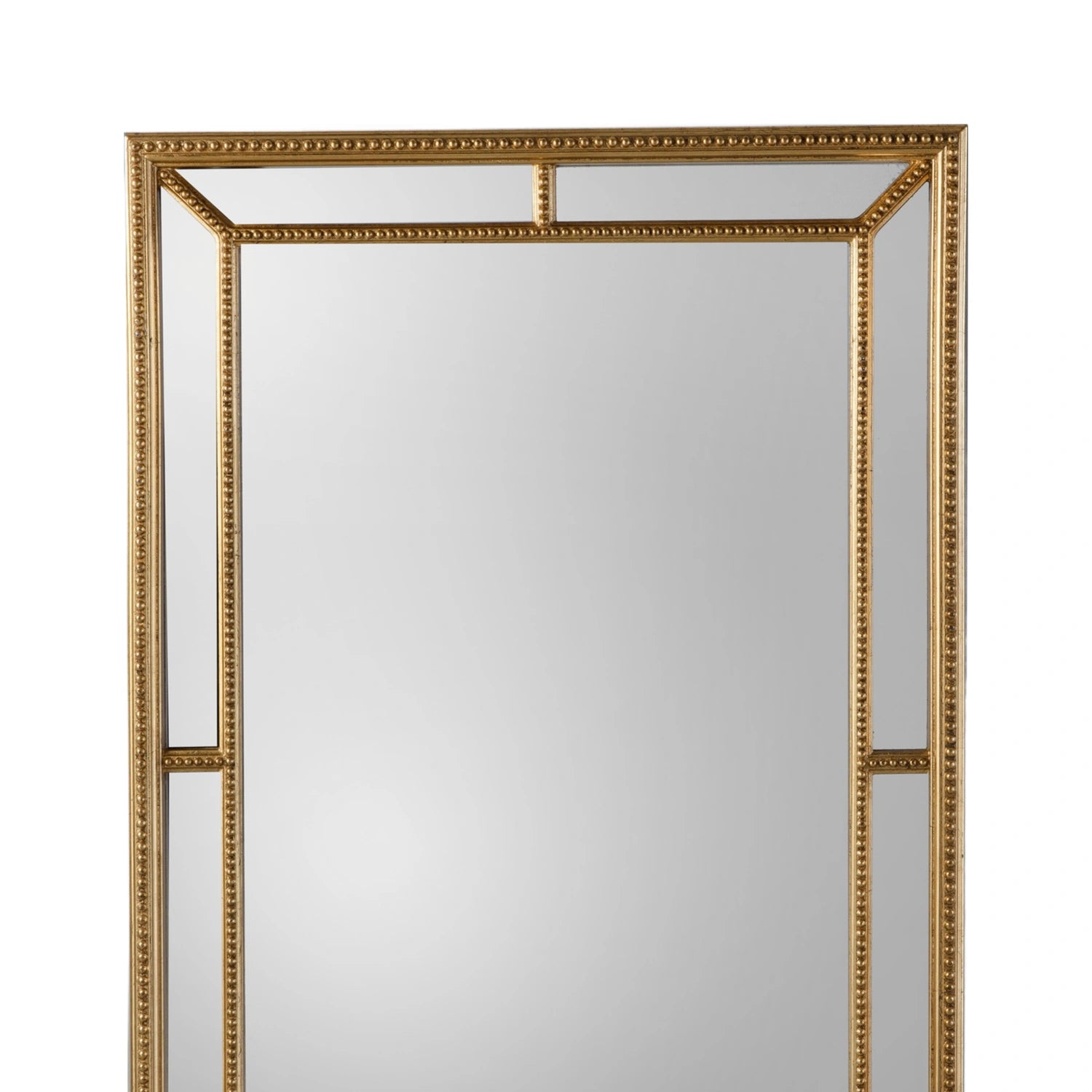 Large Vintage Rectangular Antique Gold Beaded Frame Wall Mirror 121x80x5cm – Click Style