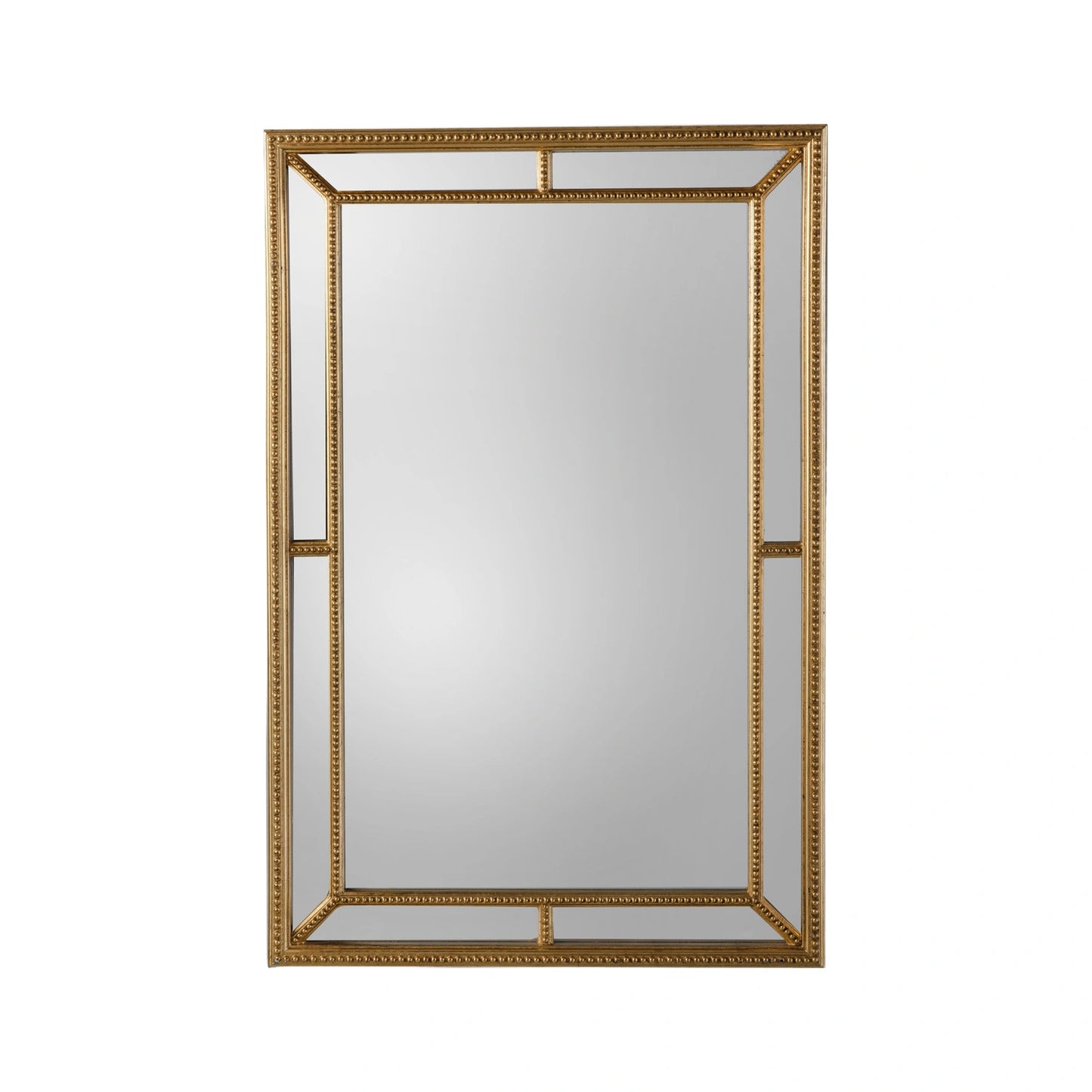Large Vintage Rectangular Antique Gold Beaded Frame Wall Mirror 121x80x5cm – Click Style