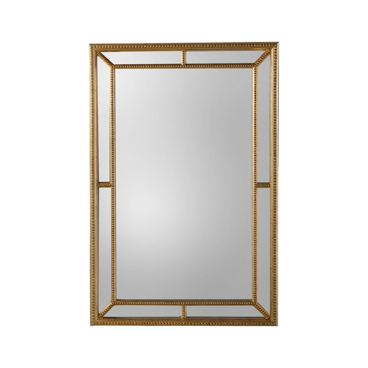 Large Vintage Rectangular Antique Gold Beaded Frame Wall Mirror 121x80x5cm – Click Style
