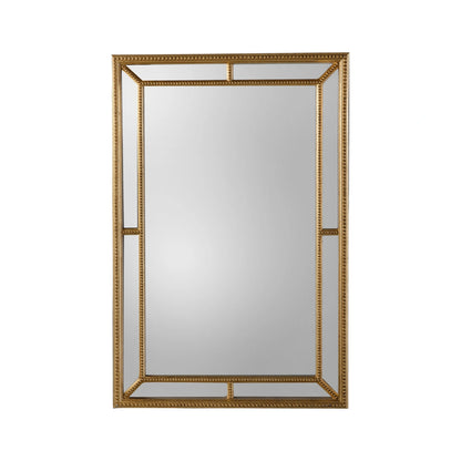 Large Vintage Rectangular Antique Gold Beaded Frame Wall Mirror 121x80x5cm – Click Style