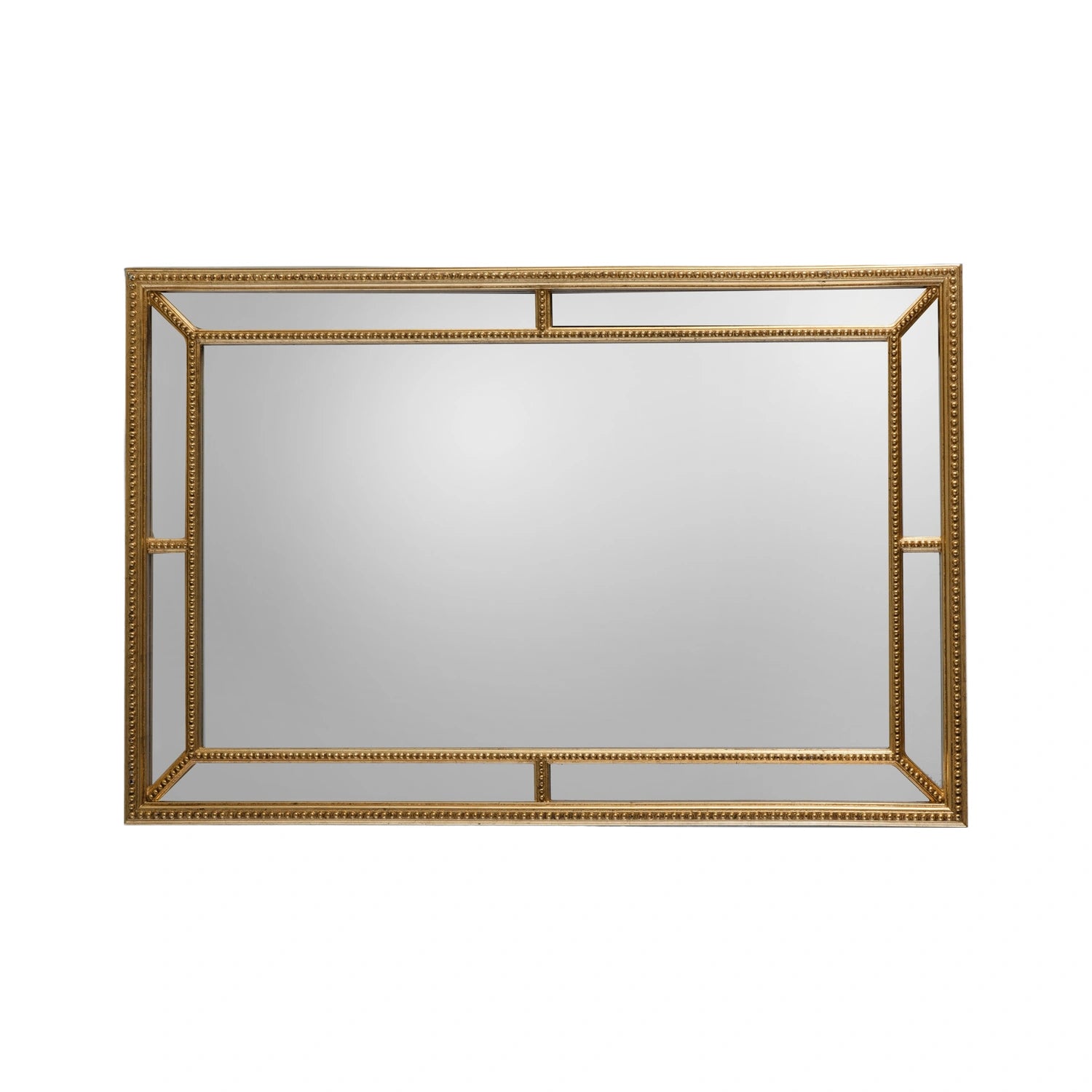 Large Vintage Rectangular Antique Gold Beaded Frame Wall Mirror 121x80x5cm – Click Style