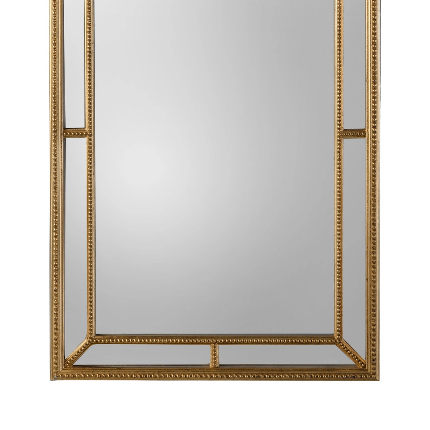 Large Vintage Rectangular Antique Gold Beaded Frame Wall Mirror 121x80x5cm – Click Style