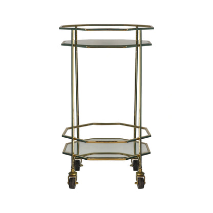 Manuel Compact Octagonal Gold Cocktail Trolley – Click Style