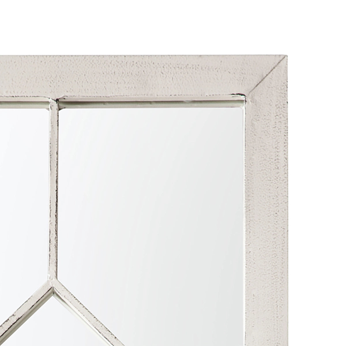 Marlow Large Rectangular White Metal Garden Window Mirror 105x40x3cm– Click Style