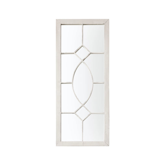 Marlow Large Rectangular White Metal Garden Window Mirror 105x40x3cm– Click Style