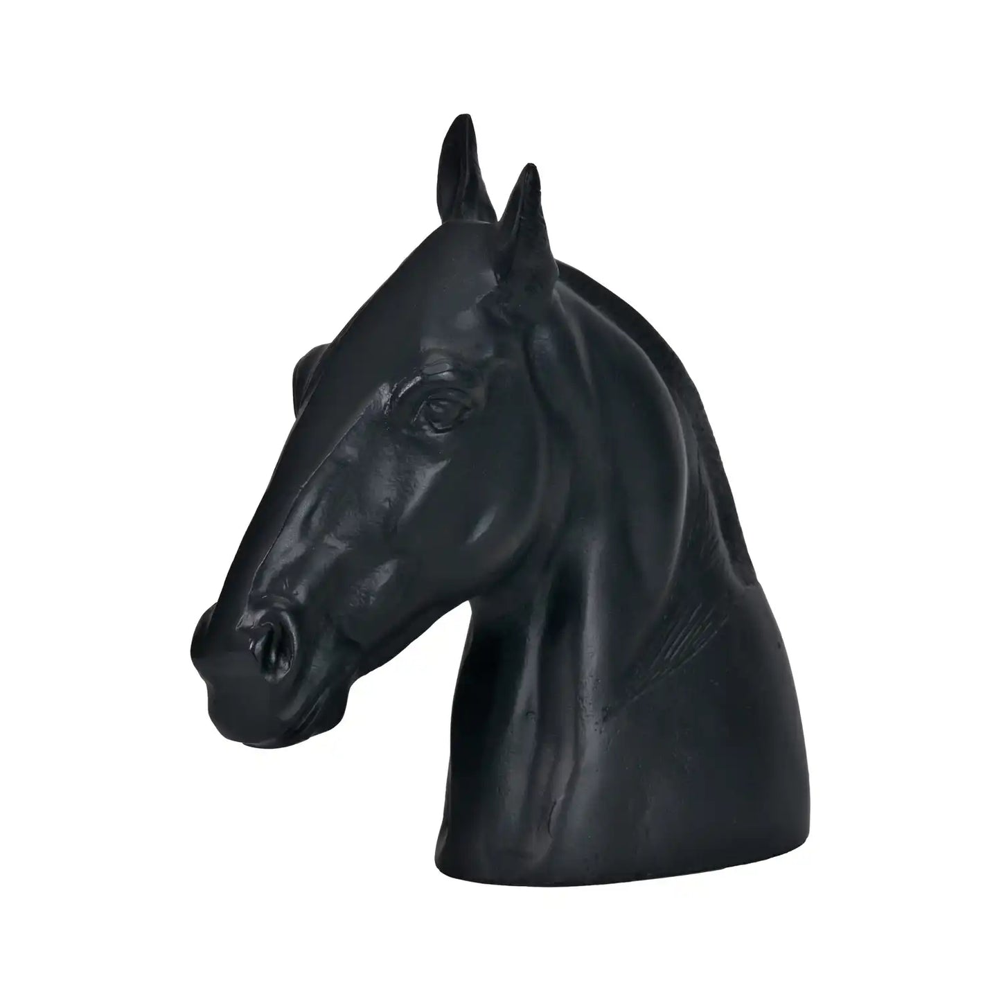 Matt Black Metal Horse Head Ornament 28x30x10cm – Click Style