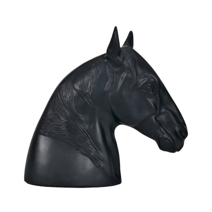 Matt Black Metal Horse Head Ornament 28x30x10cm – Click Style