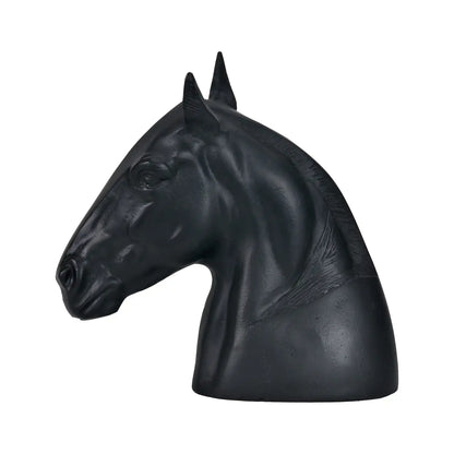 Matt Black Metal Horse Head Ornament 28x30x10cm – Click Style