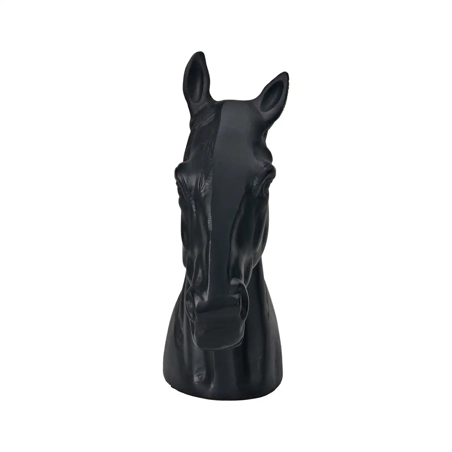 Matt Black Metal Horse Head Ornament 28x30x10cm – Click Style