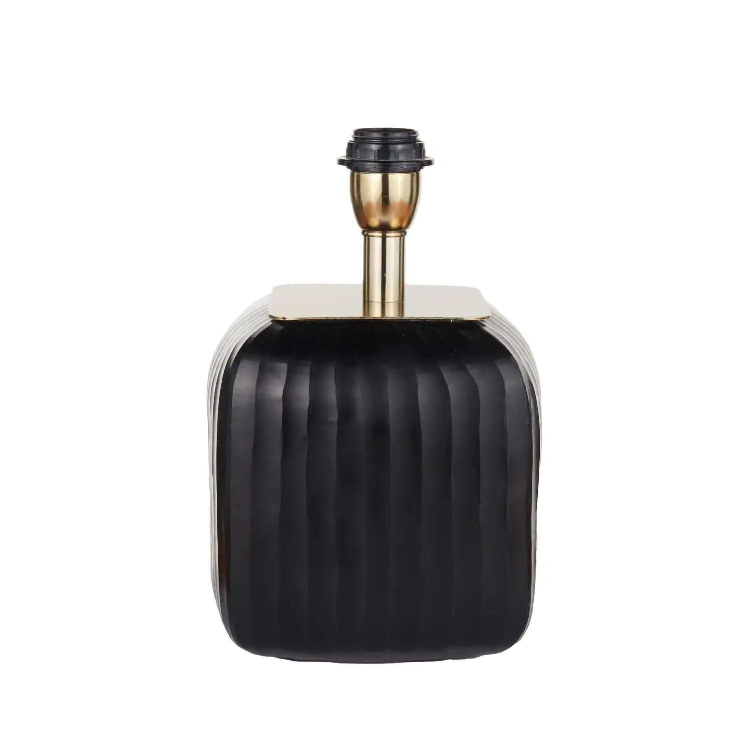 Matt Black Ridged Glass Rounded Cube Table Lamp Base 31x20x20cm – Click ...