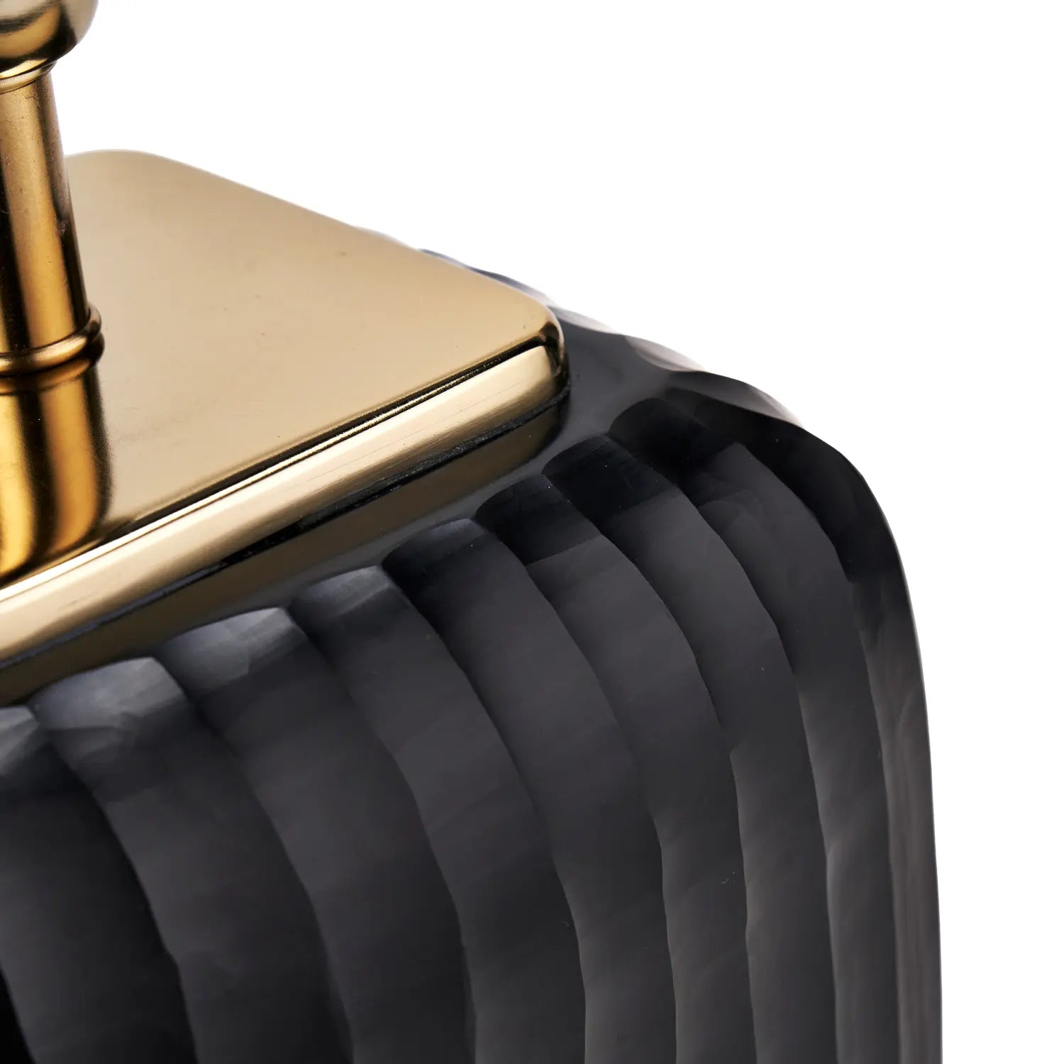 Matt Black Ridged Glass Rounded Cube Table Lamp Base 31x20x20cm – Click ...