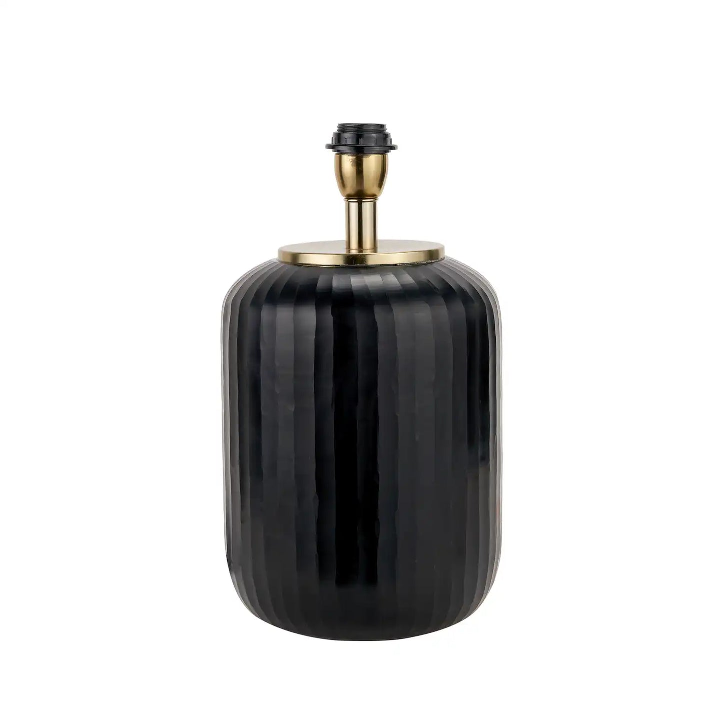 Matt Black Ridged Glass Rounded Cylinder Table Lamp Base 41x23x23cm – Click Style