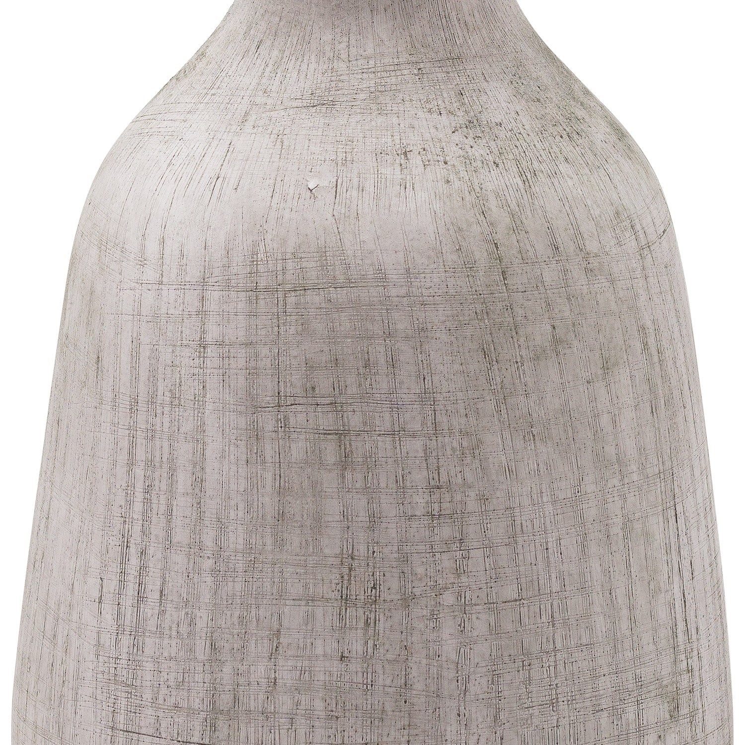 Matt Grey Ceramic Flared Vase With Earthy Distressed Texture – Click Style
