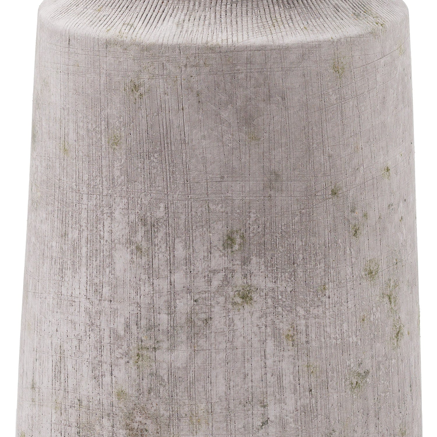 Matt Grey Ceramic Tapered Bottle Vase With Earthy Distressed Texture – Click Style