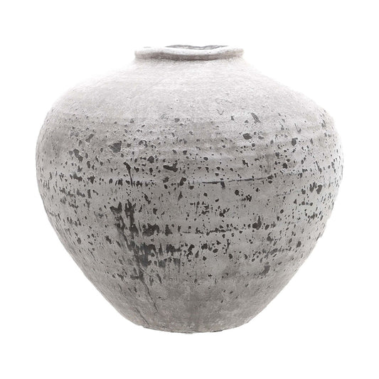 Matt Grey Distressed Stone Ceramic Balloon Vase – Click Style