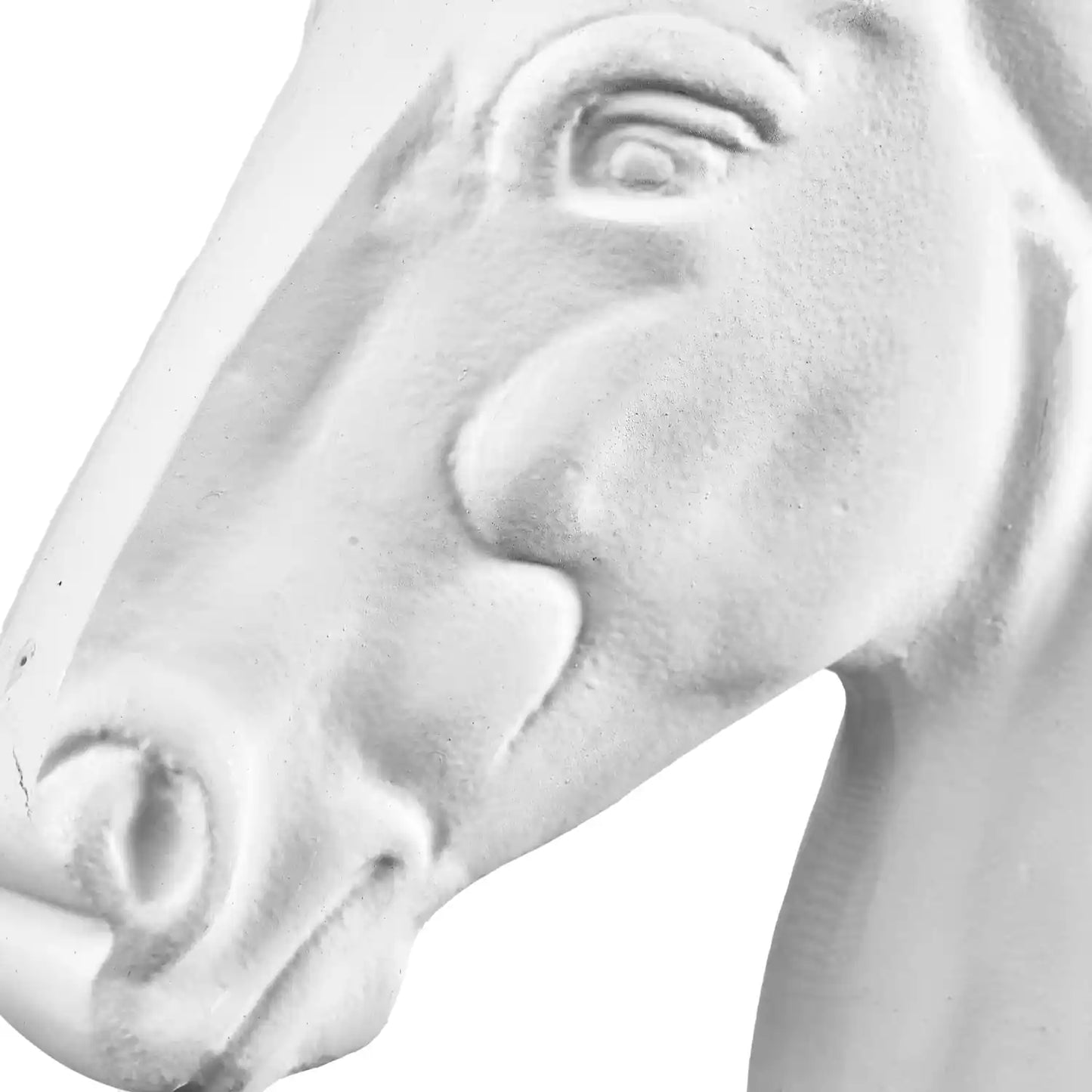 Matt White Metal Horse Head Ornament 28x30x10cm – Click Style