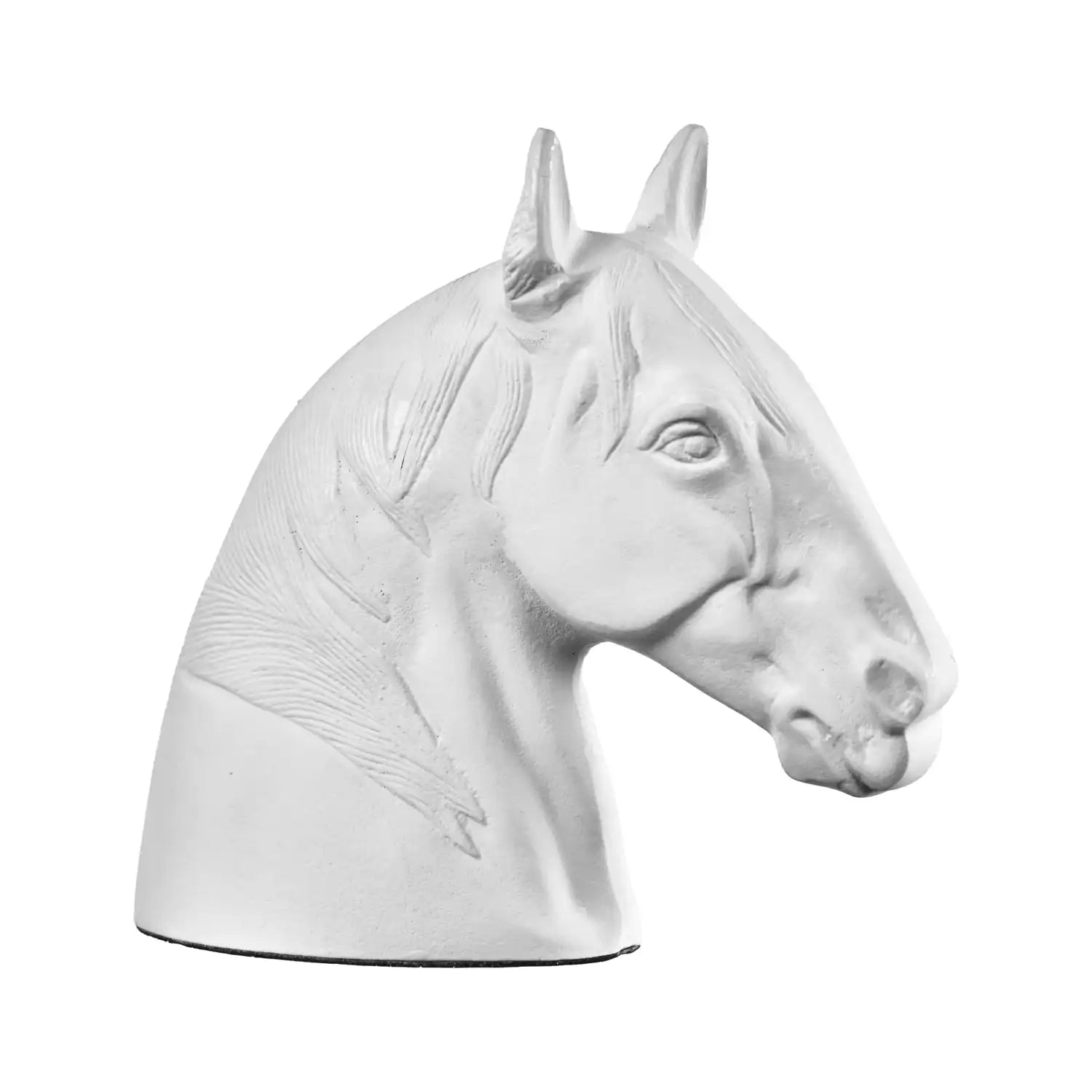 Matt White Metal Horse Head Ornament 28x30x10cm – Click Style