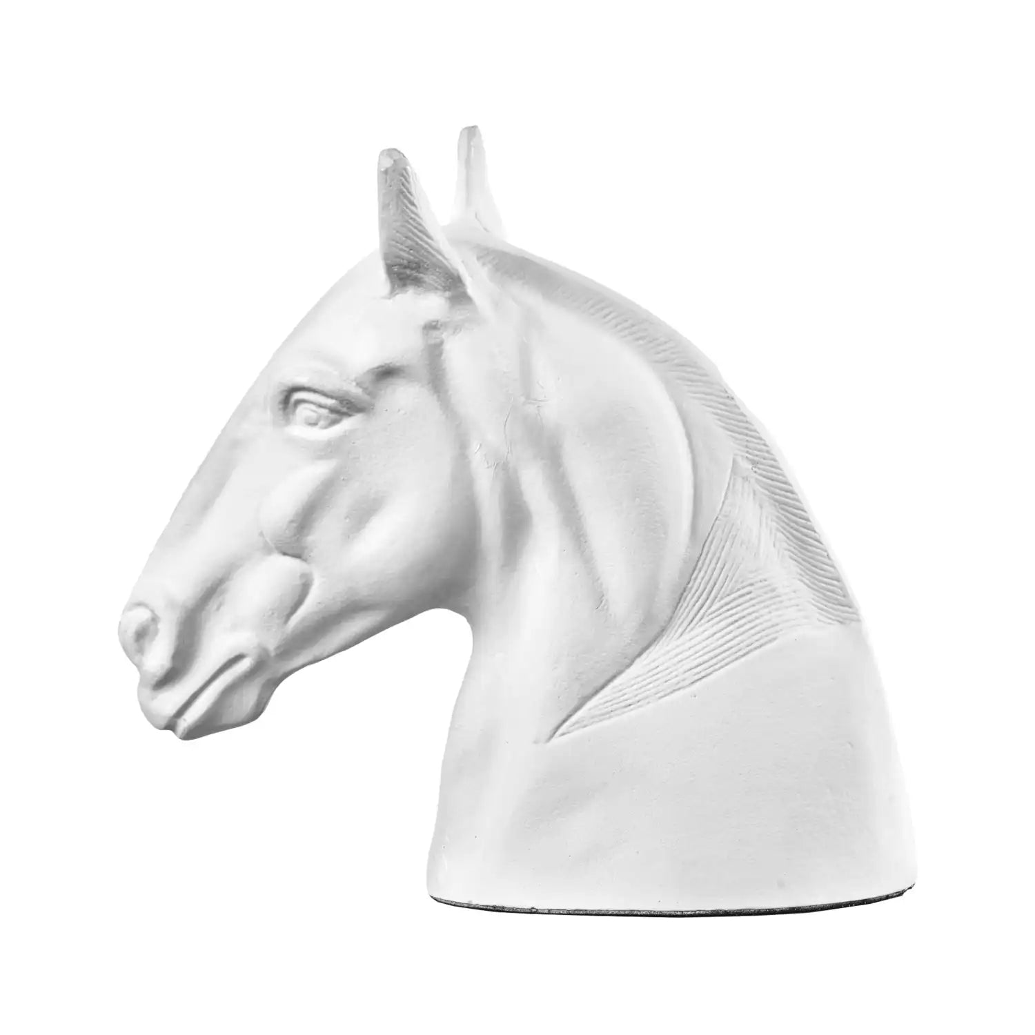 Matt White Metal Horse Head Ornament 28x30x10cm – Click Style