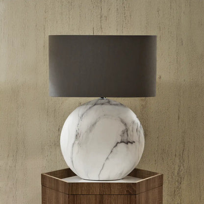 Obel Large Marble Effect Ceramic Table Lamp 53x38x21cm – Click Style