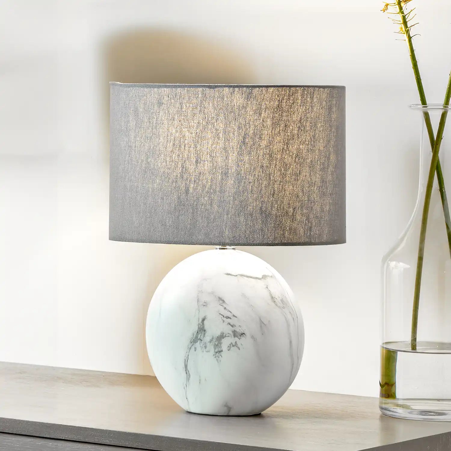 Obel Marble Effect Ceramic Table Lamp 41x31x18cm – Click Style