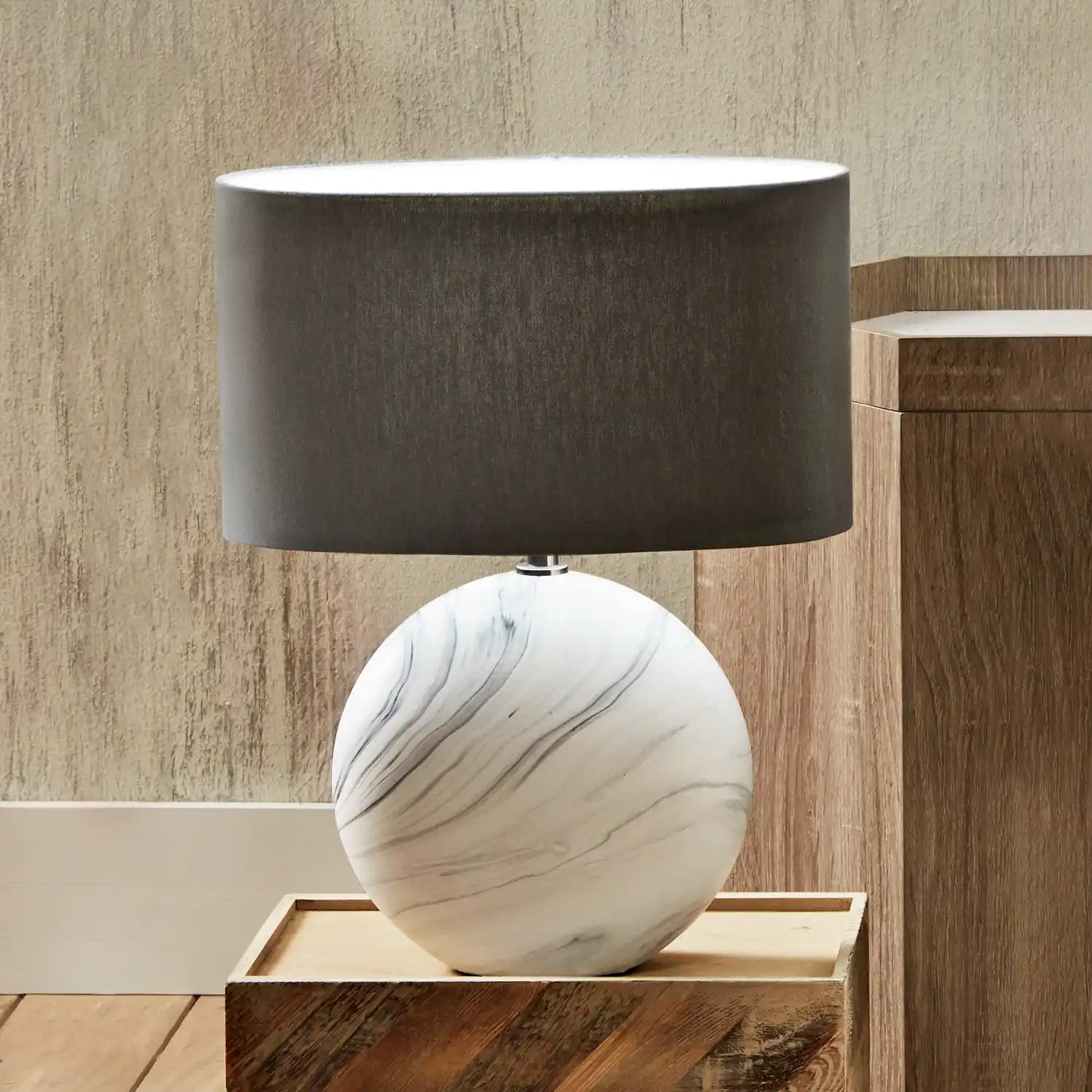 Obel Marble Effect Ceramic Table Lamp 41x31x18cm – Click Style