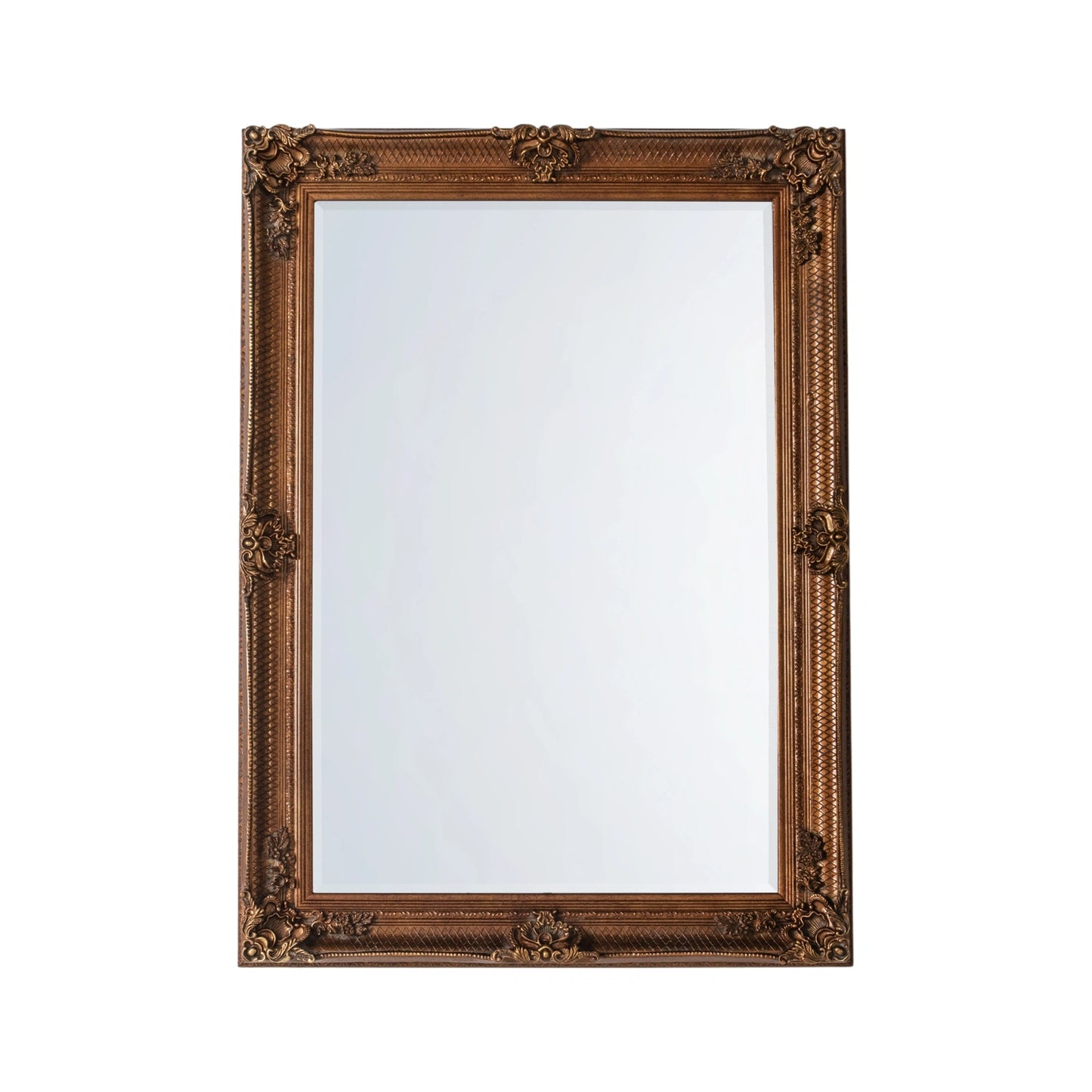 Ornate Rectangular Gold Wall Mirror 109.5x79x6.5cm – Click Style