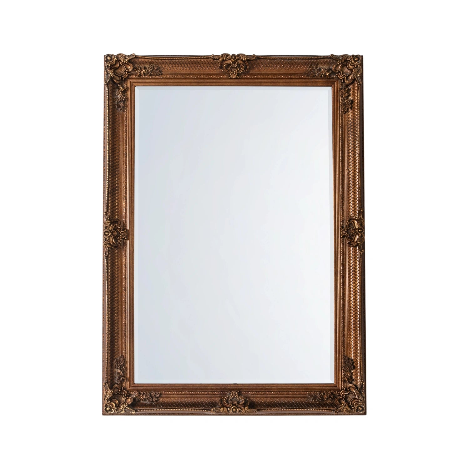 Ornate Rectangular Gold Wall Mirror 109.5x79x6.5cm – Click Style