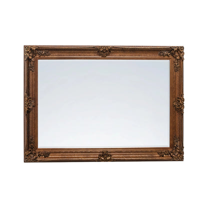 Ornate Rectangular Gold Wall Mirror 109.5x79x6.5cm – Click Style