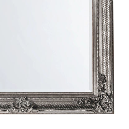 Ornate Rectangular Silver Wall Mirror 109.5x79x6.5cm – Click Style