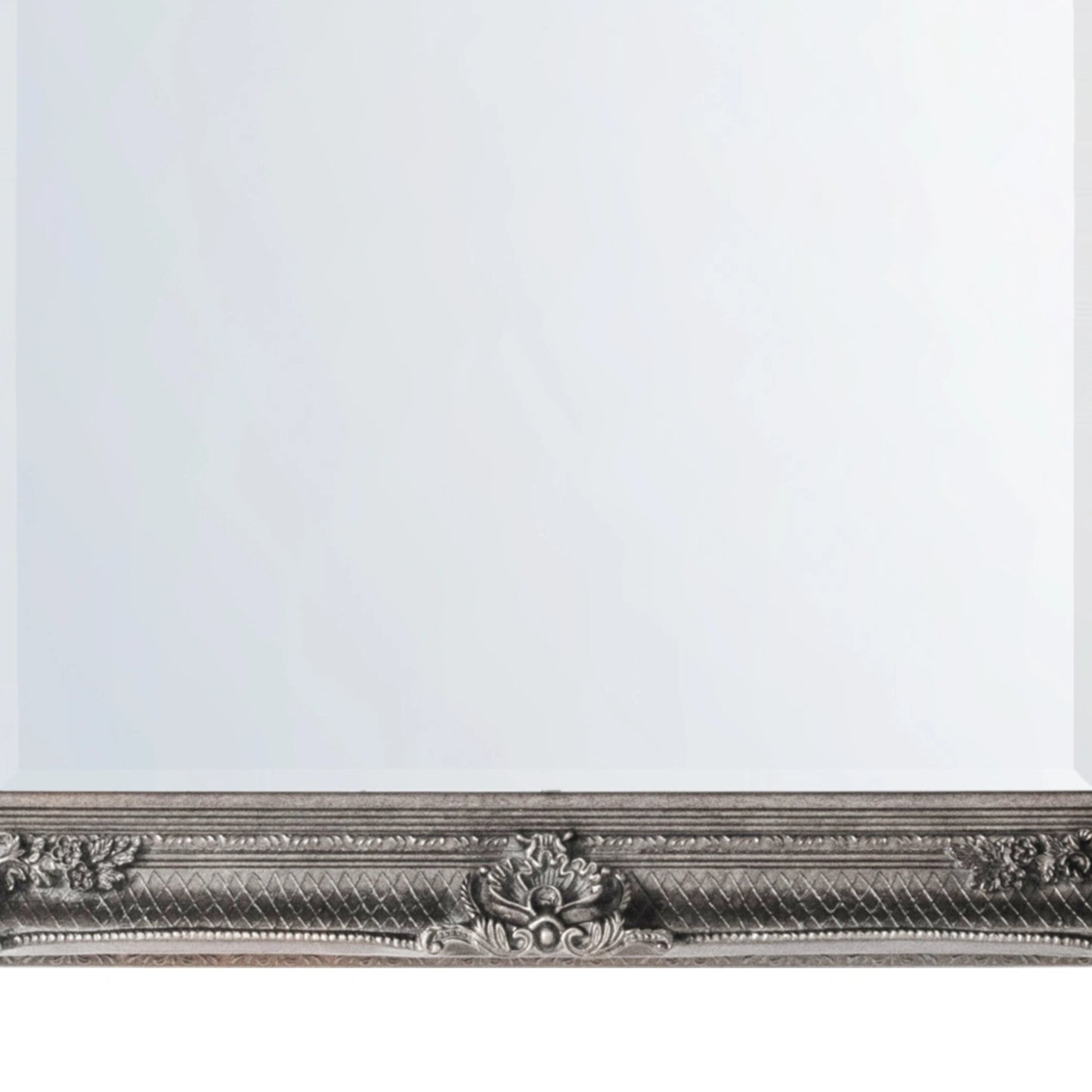 Ornate Rectangular Silver Wall Mirror 109.5x79x6.5cm – Click Style