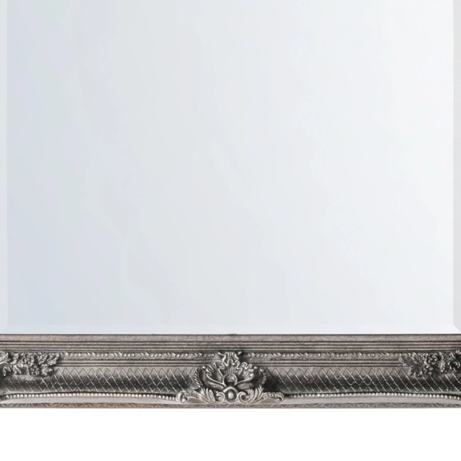 Ornate Rectangular Silver Wall Mirror 109.5x79x6.5cm – Click Style