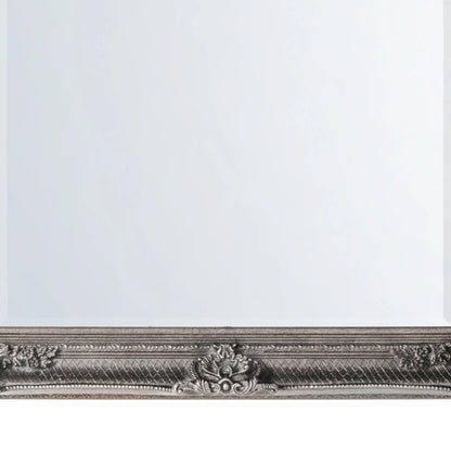 Ornate Rectangular Silver Wall Mirror 109.5x79x6.5cm – Click Style