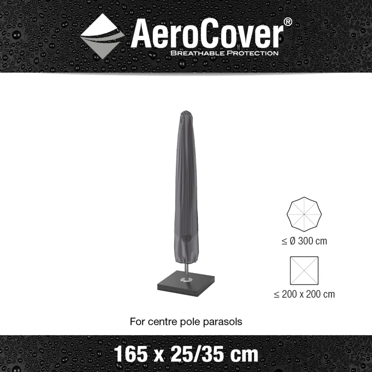 Platinum AeroCover Centre Pole Parasol Cover 165x35cm – Click Style