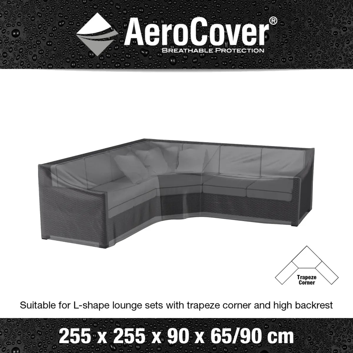 Platinum AeroCover L-Shape High Back Trapeze Lounge Set Garden Furniture Cover 255x255x65/90cm – Click Style