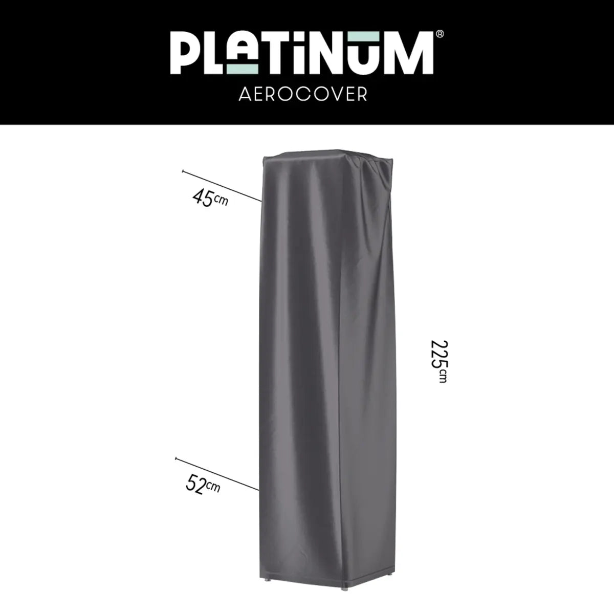 Platinum AeroCover Quadrilateral Patio Heater Cover 225x45cm – Click Style