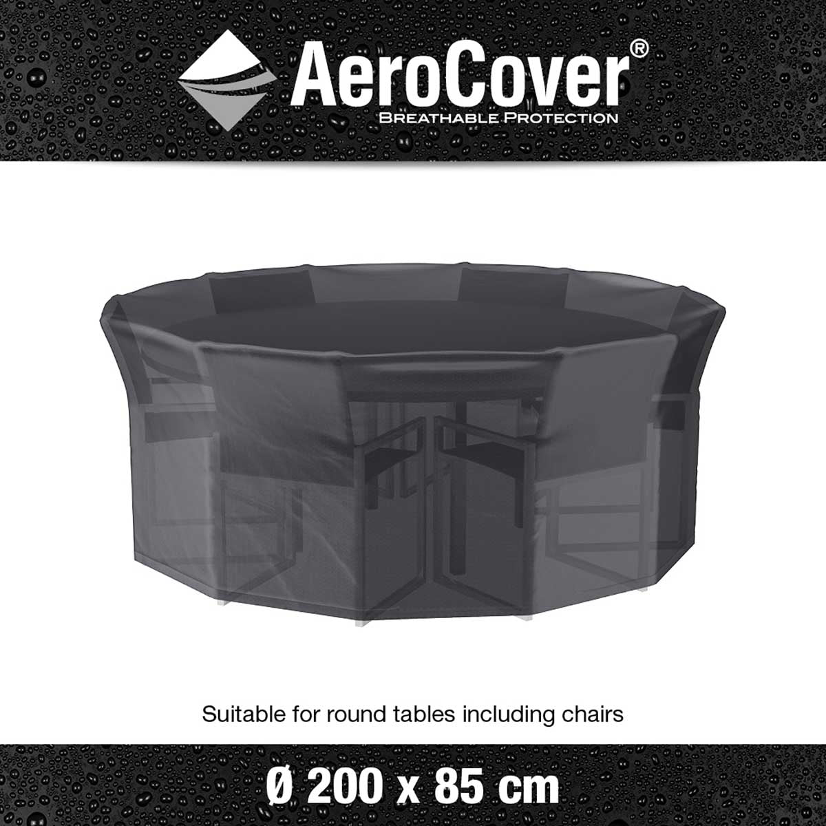 Platinum AeroCover Round Garden Furniture Cover 200x85cm – Click Style