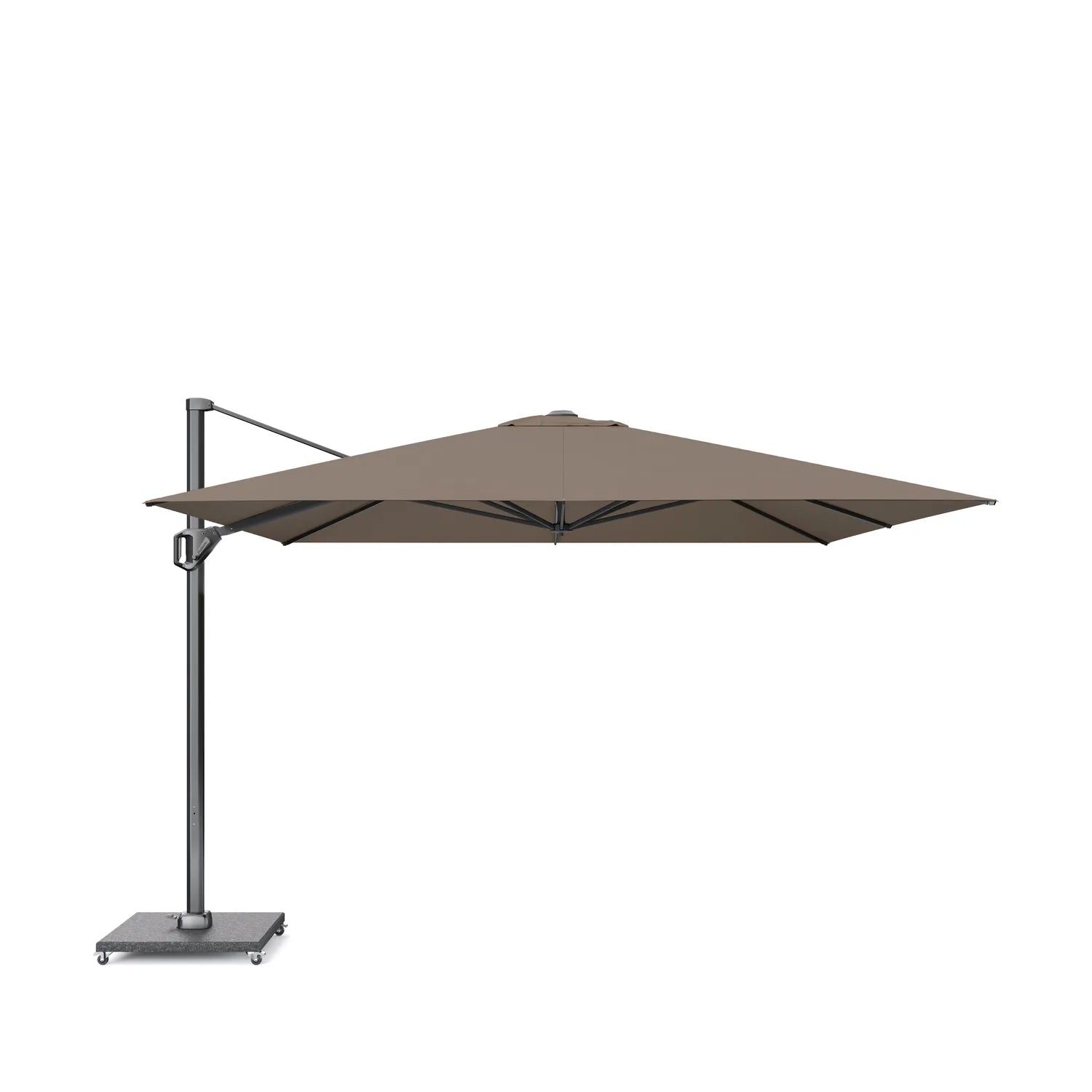 Platinum Challenger T1 Telescopic 3.5m Square Cantilever Parasol in Havana Taupe – Click Style