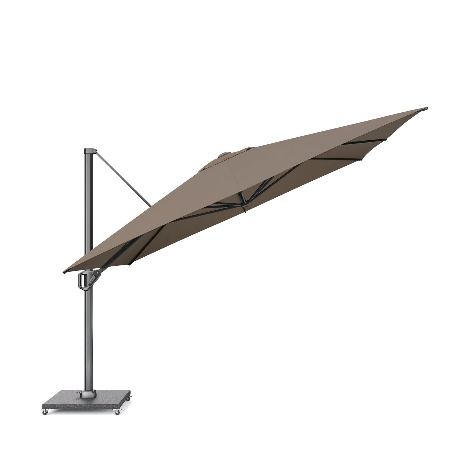 Platinum Challenger T1 Telescopic 3.5m Square Cantilever Parasol in Havana Taupe – Click Style