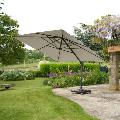 Platinum Challenger T2 3m Square Cantilever Parasol in Champagne – Click Style